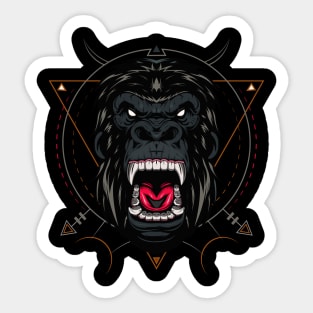 Angry gorilla head Sticker